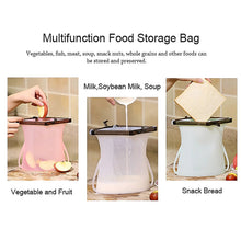 Silicone Food Bag – Leakproof, Flat Bottom, BPA-Free, Microwave & Dishwasher Safe