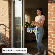 Plastic Round Cloth Drying Stand Hanger with 18 Clips (Multicolour)