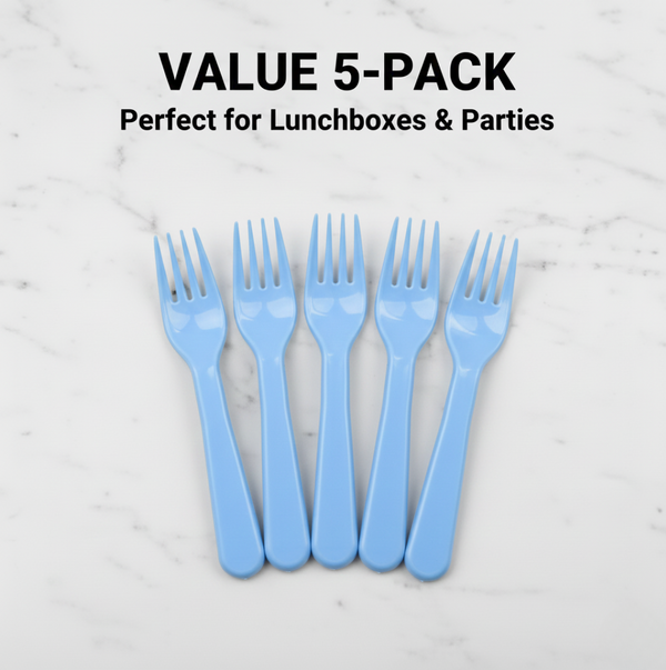 Reusable Heavy Weight Plastic Forks Serving Fork Set for Kitchen Travel Home 5 Pc